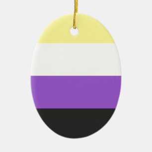 Ornamento De Cerâmica Bandeira Não-Binária