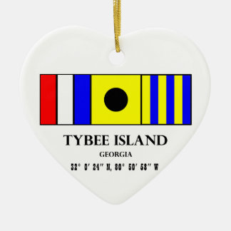 Ornamento De Cerâmica Bandeira náutica da ilha de Tybee