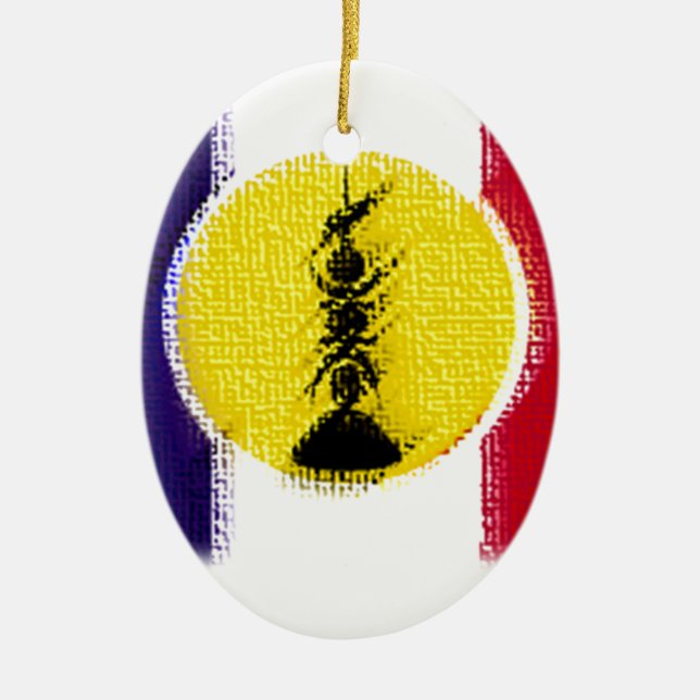 Ornamento De Cerâmica bandeira ncl fra knk (Frente)