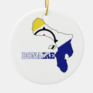 Ornamento De Cerâmica Bandeira no mapa de Bonaire