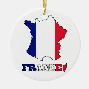 Ornamento De Cerâmica Bandeira no mapa de France