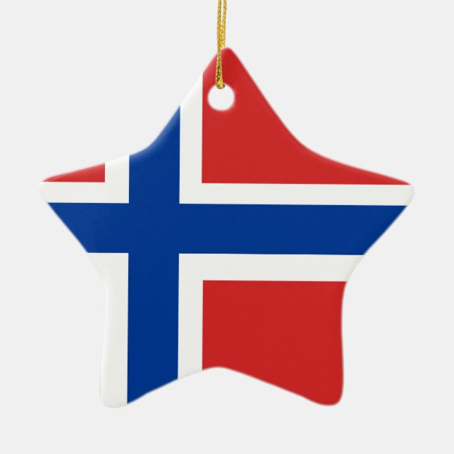 Ornamento De Cerâmica Bandeira Norueguesa Personalizada (Sinalizador Nor (Frente)