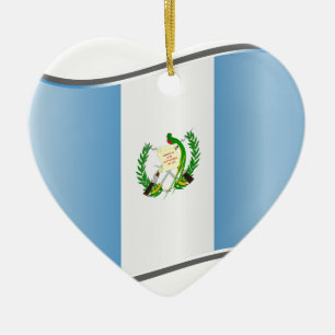 Ornamento De Cerâmica Bandeira ondulada da Guatemala