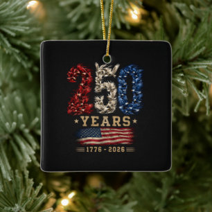 Ornamento De Cerâmica Bandeira Patriótica Águia Americana 250 Anos