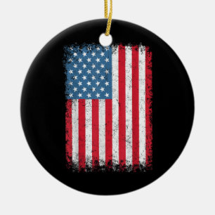 Ornamento De Cerâmica Bandeira Patriótica Americana dos EUA Para Homens