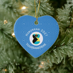 Ornamento De Cerâmica Bandeira Personalizada do Anjo Negro das Bahamas d