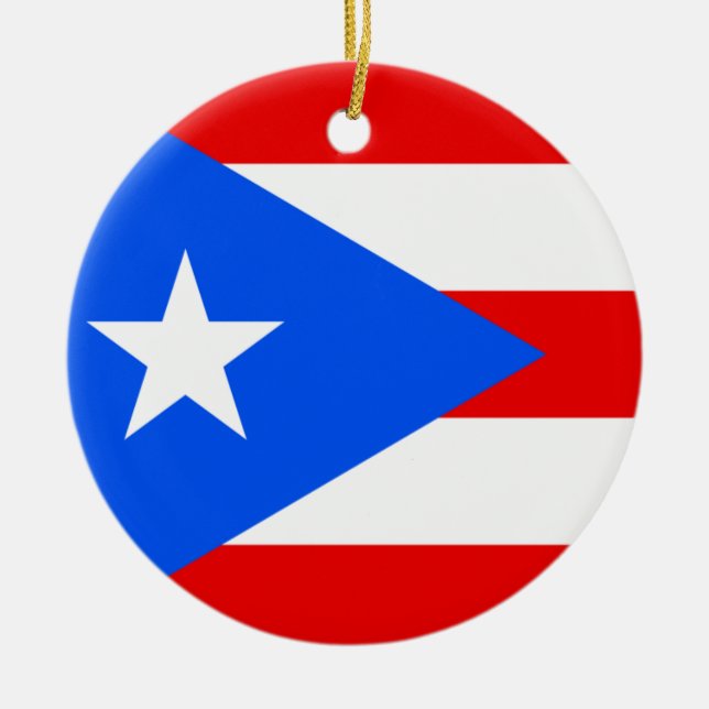 Ornamento De Cerâmica Bandeira Porto Rico (Frente)