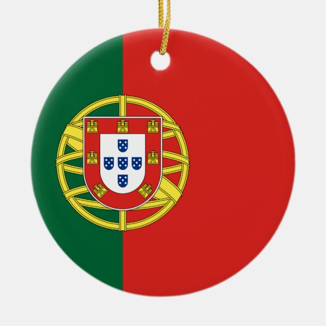 Ornamento De Cerâmica Bandeira portuguesa (Frente)