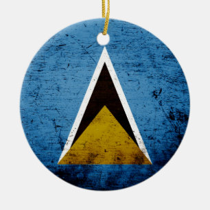 Ornamento De Cerâmica Bandeira preta de Lucia de santo do Grunge