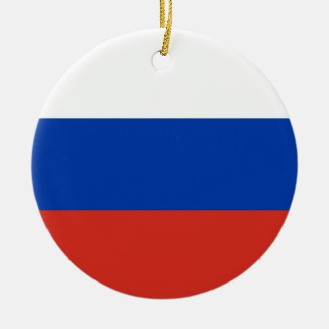Ornamento De Cerâmica bandeira russa (Frente)