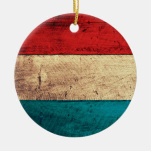Ornamento De Cerâmica Bandeira Rustic Luxembourg