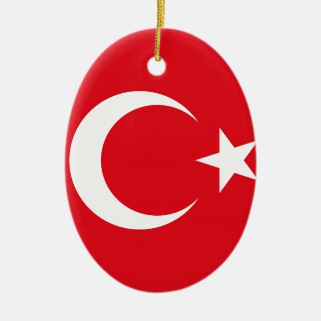 Ornamento De Cerâmica Bandeira turca (Frente)