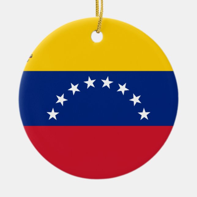 Ornamento De Cerâmica Bandeira venezuelana - bandeira de Venezuela - (Frente)