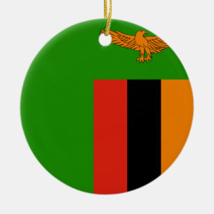 Ornamento De Cerâmica Bandeira Zâmbia