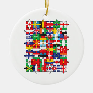 Ornamento De Cerâmica Bandeiras de países de bandeira internacional mund