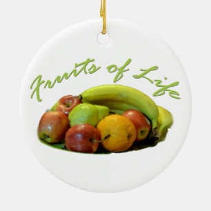 Ornamento De Cerâmica Bandeja de frutas colorida, laranja, maçã, pera,