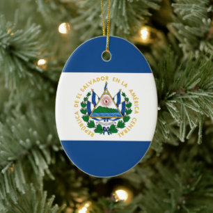 Ornamento De Cerâmica Bandera de El Salvador