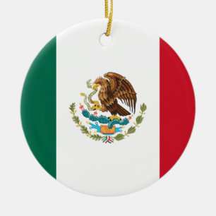 Ornamento De Cerâmica Bandera do México - Bandeira do México - Bandeir