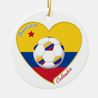 Ornamento De Cerâmica Bandera y equipo nacional de COLOMBIA FÚTBOL 2014