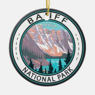 Ornamento De Cerâmica Banff National Park Moraine Lake Vintage