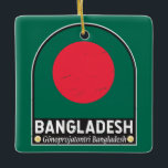 Ornamento De Cerâmica Bangladesh Flag Emblem Dissipado Vintage<br><div class="desc">Bangladesh angustiada emblema com a bandeira e o casaco de armas.</div>