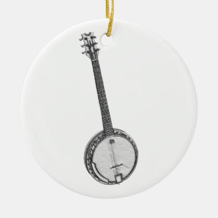 Ornamento De Cerâmica Banjo