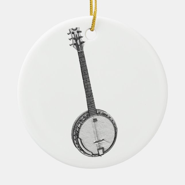Ornamento De Cerâmica Banjo (Frente)