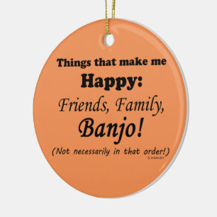 Ornamento De Cerâmica Banjo me deixa feliz