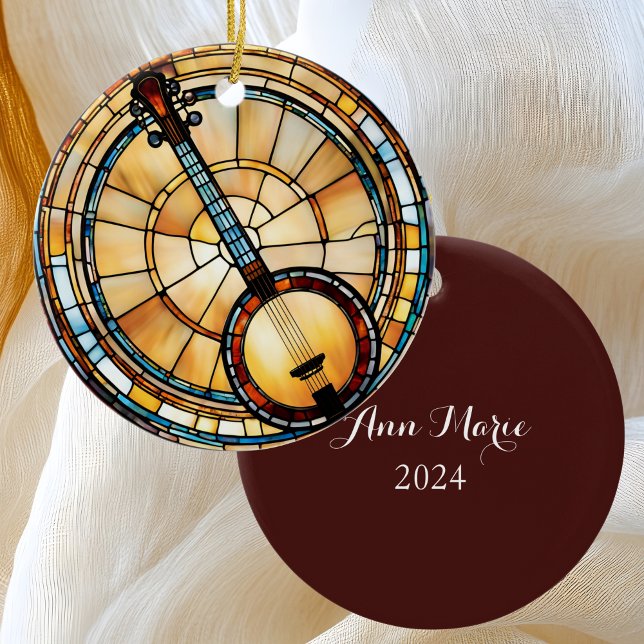 Ornamento De Cerâmica Banjo Music (Criador carregado)