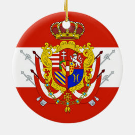 Ornamento De Cerâmica Banner branco vermelho Grão-Ducado da Toscana