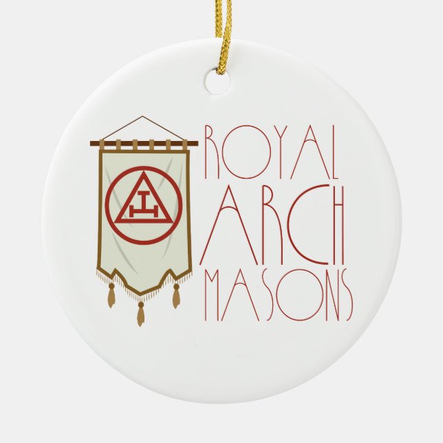 Ornamento De Cerâmica Banner Royal Arch Freemason (Frente)