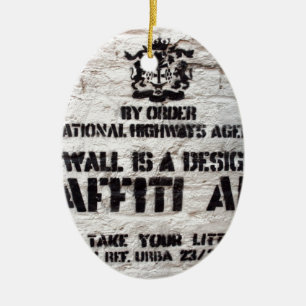 Ornamento De Cerâmica Bansky designou a área dos grafites