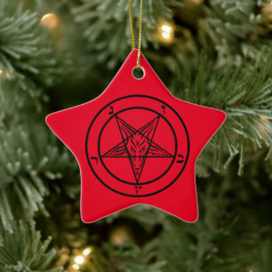 Ornamento De Cerâmica Baphomet Pentagram Satanic