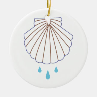 Ornamento De Cerâmica Baptism Shell Applique