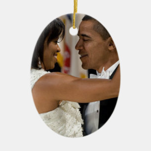 Ornamento De Cerâmica Barack e Michelle Obama
