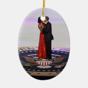 Ornamento De Cerâmica Barack e Michelle Obama