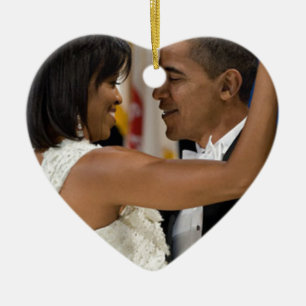 Ornamento De Cerâmica Barack e Michelle Obama