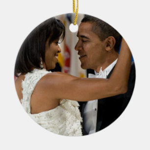 Ornamento De Cerâmica Barack e Michelle Obama
