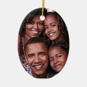Ornamento De Cerâmica Barack Obama e família_