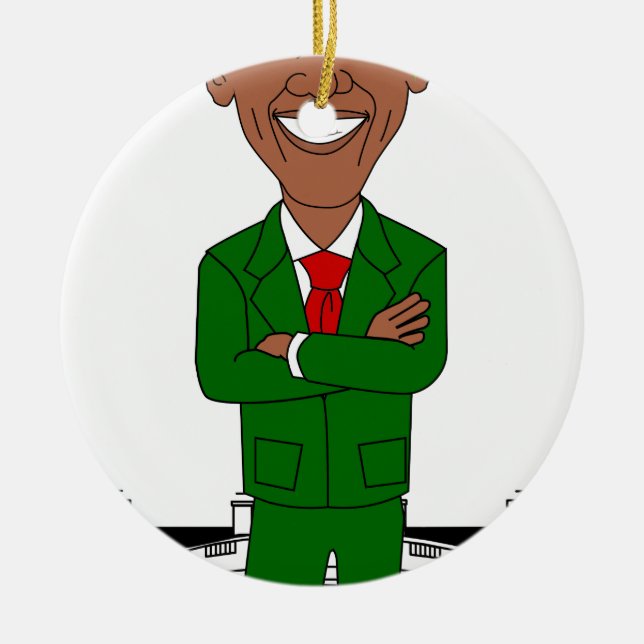 Ornamento De Cerâmica barack obama santa claus (Frente)
