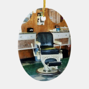 Ornamento De Cerâmica Barbearia Uma Cadeira