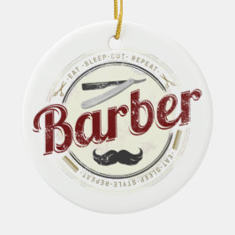 Ornamento De Cerâmica Barber Hair Hustler Hairdresser Retro Hairstylist
