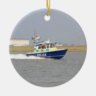 Ornamento De Cerâmica Barco da Polícia de Alta Velocidade