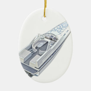 Ornamento De Cerâmica Barco da velocidade de cima de
