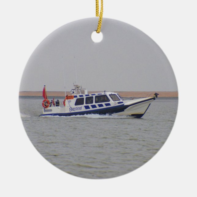Ornamento De Cerâmica Barco de Segurança (Frente)