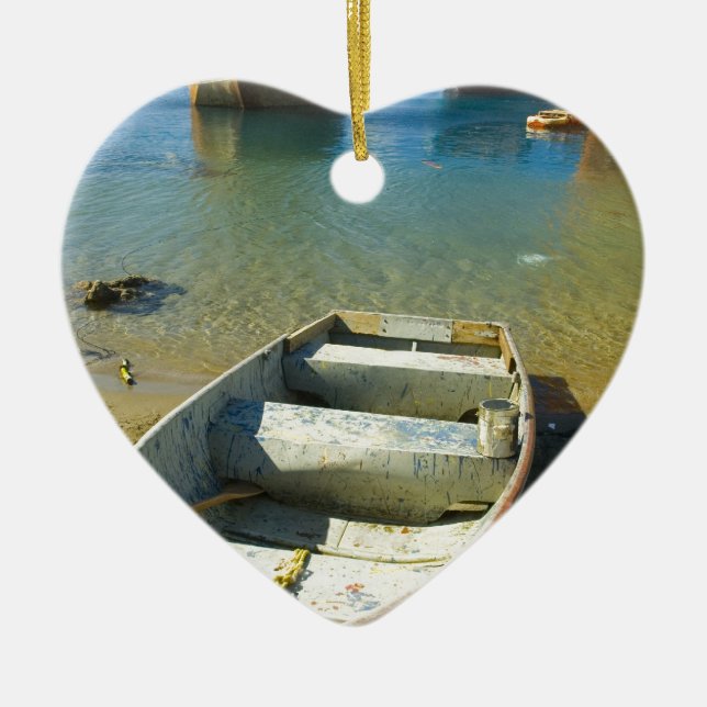 Ornamento De Cerâmica Barco oxidado (Frente)