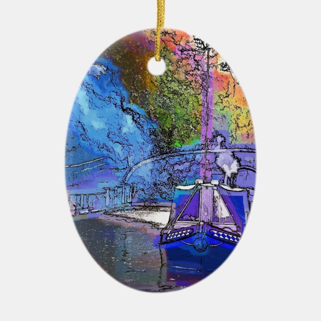 ORNAMENTO DE CERÂMICA BARCOS CANAIS (Frente)