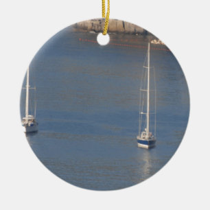 Ornamento De Cerâmica Barcos em repouso em Sorrento Itália