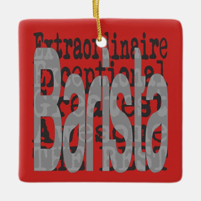 Ornamento De Cerâmica Barista Extraordinário (Frente)