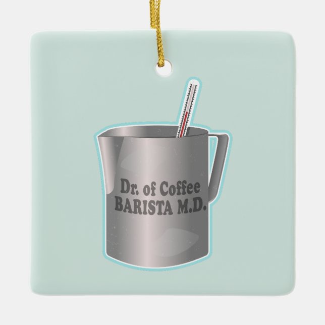 Ornamento De Cerâmica Barista fazer de café (Frente)